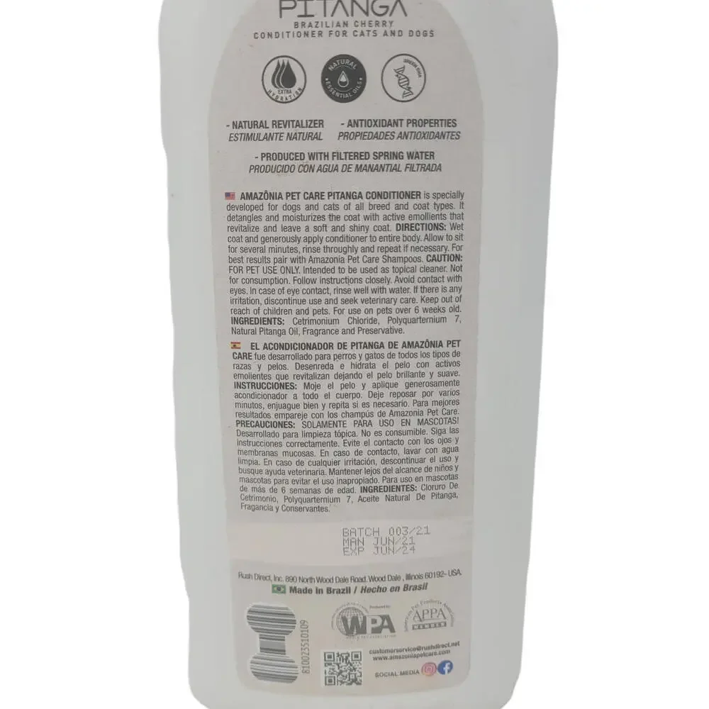 Amazonia Pitanga Brazilian Cherry Revitalizing Pet Conditioner 16.9-oz bottle